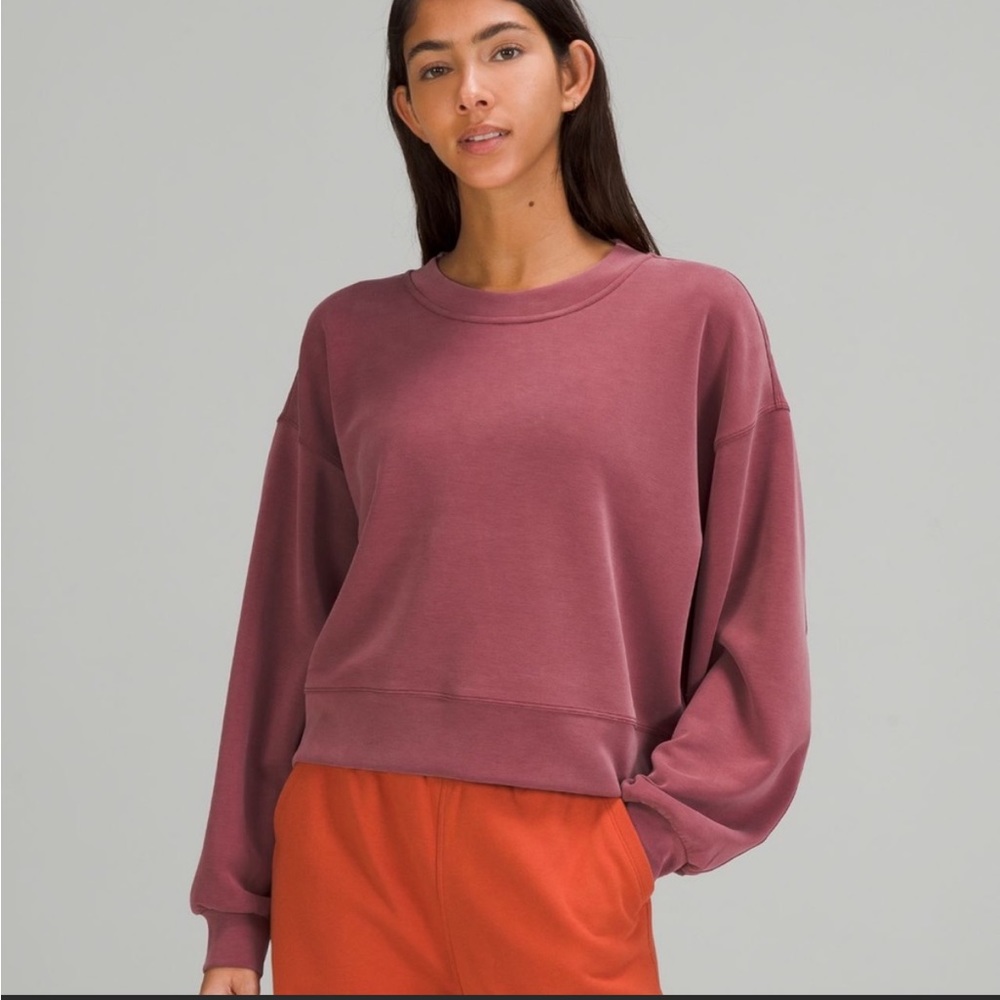 *NWT* Lululemon Perfectly Oversized Cropped Crew *Softstreme Size 2 Mulled Wine